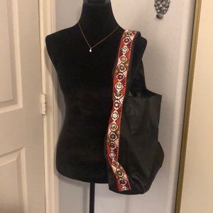 Black leather hobo bag